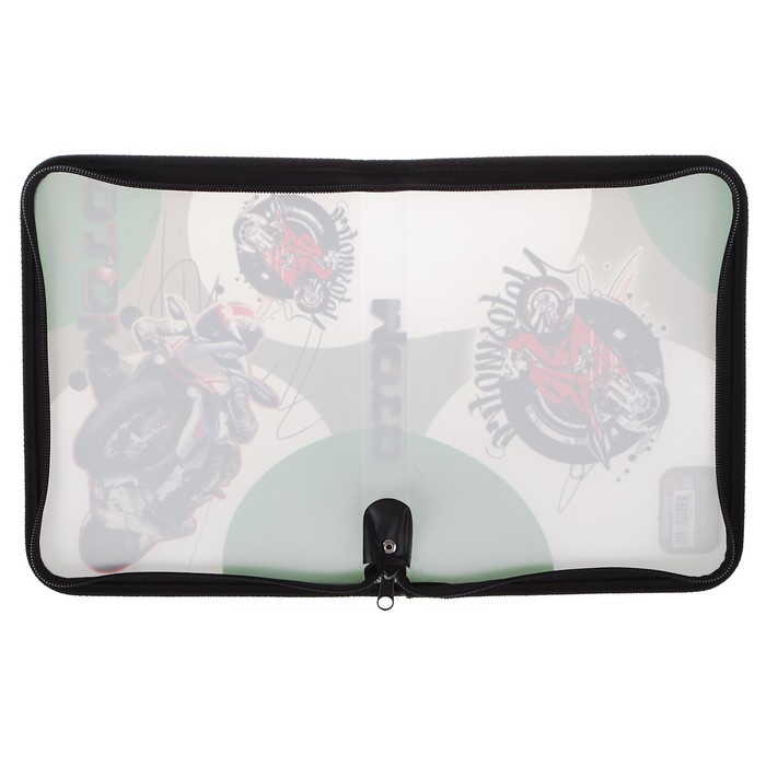 Папка для тетрадей А5, молния вокруг, пластиковая «Мото»