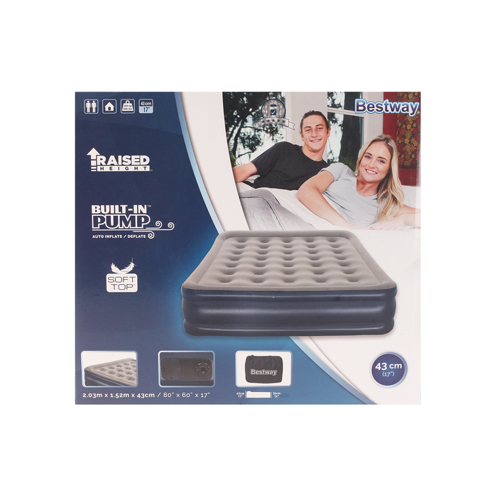 Кровать надувная Cornerstone Airbed Queen 203x152x43 см, встроенный насос 67600