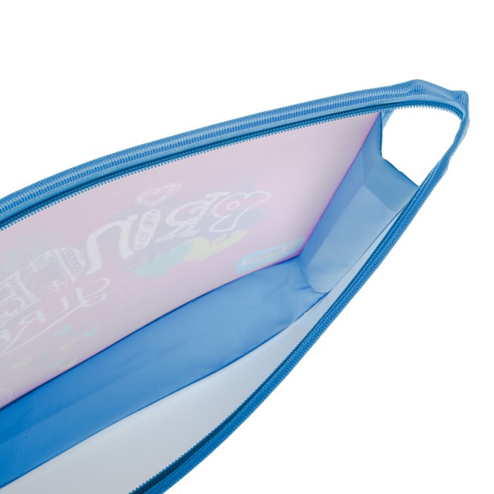 Папка для тетрадей А4, молния сверху, пластиковая Princess girl