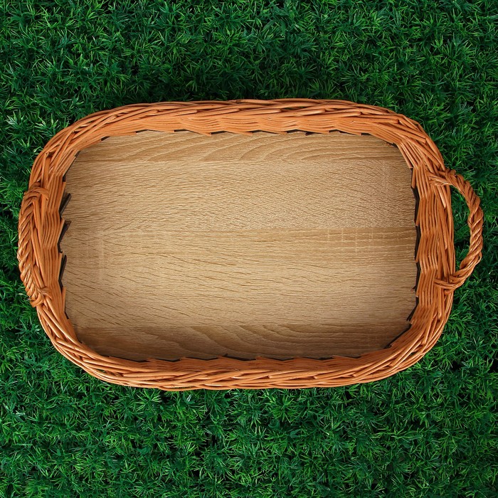 Поднос «Плетёнка», с 2 ручками, 38х25 см, высота 7 см