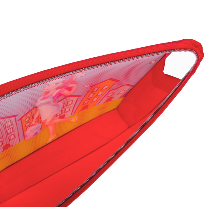 Папка для тетрадей А4, молния сверху, пластиковая «Девочка с рюкзачком»