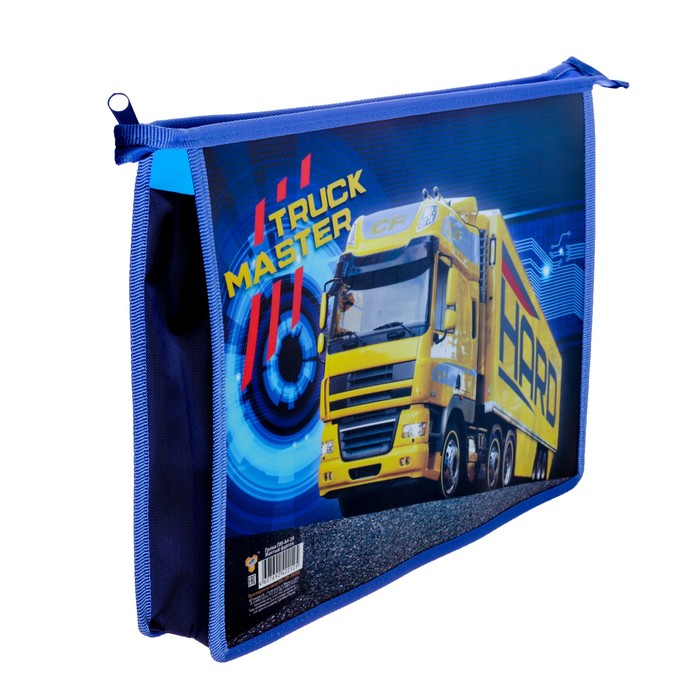 Папка для тетрадей А4, молния сверху, пластиковая «Желтый фургон»