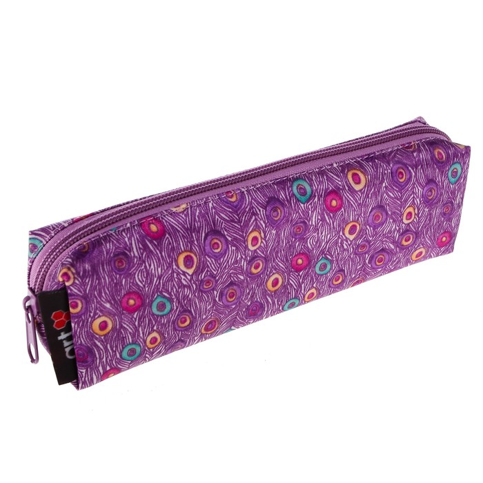 Пенал мягкий 1 отделение, средний, ткань 55х195 мм "Узоры"