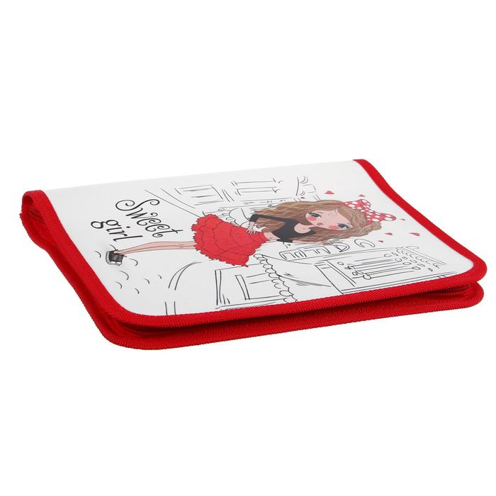 Папка для тетрадей А5, молния вокруг, пластиковая Sweet girl