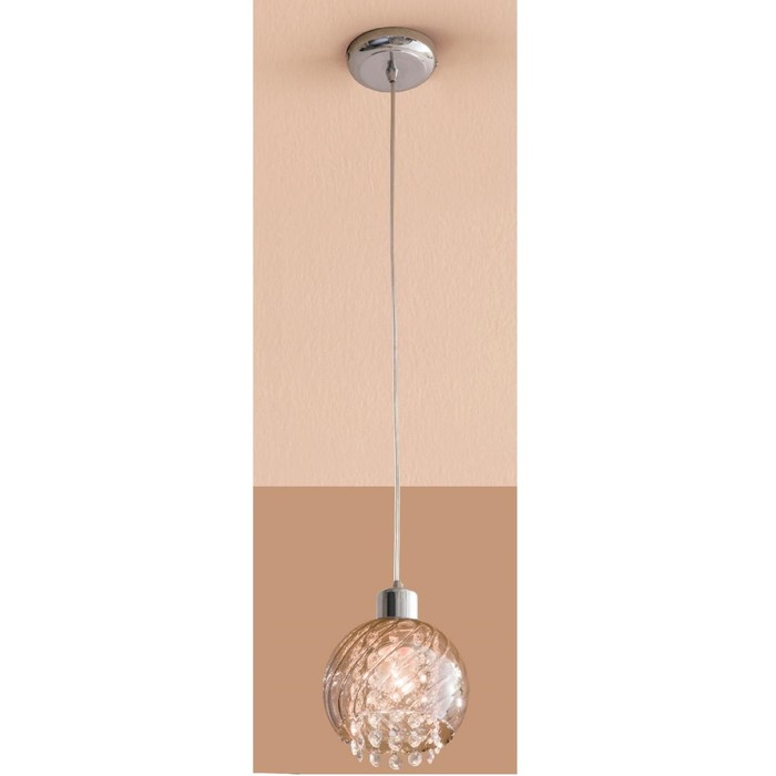 Подвес CL317111 "Бейт" 1x60W E27 хром/дымч. 15x15x25 см