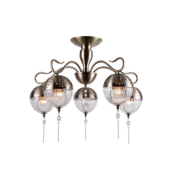 Люстра потолочная AMIRA 5x40W E14 бронза 60x60x46см