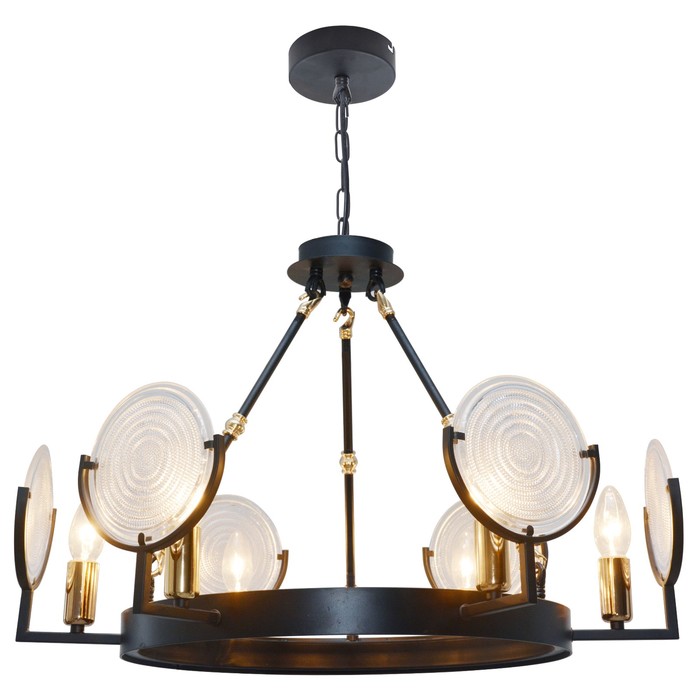 Люстра подвесная VIVIAN 6x60W E14 кофе, золото 64,5x64,5x82см