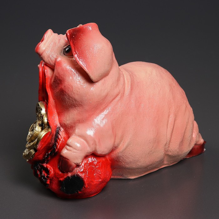 Копилка "Свинка с мешком монет"