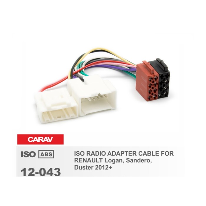 Евро разъём CARAV 12-043 (ISO-переходник для а/м RENAULT Logan, Sandero, Duster 2012+