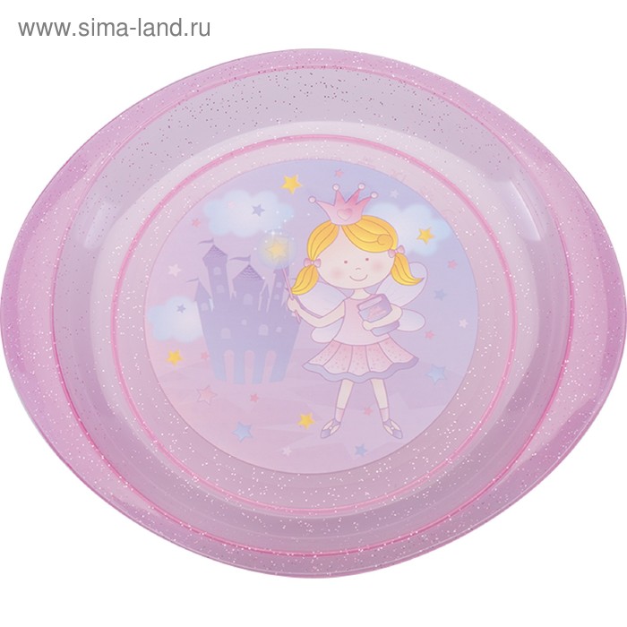 фото Тарелка детская «принцесса», диаметр 18 см, для вторых блюд, от 4 мес., цвета микс курносики