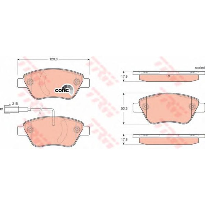 Колодки томрозные  TRW GDB1654