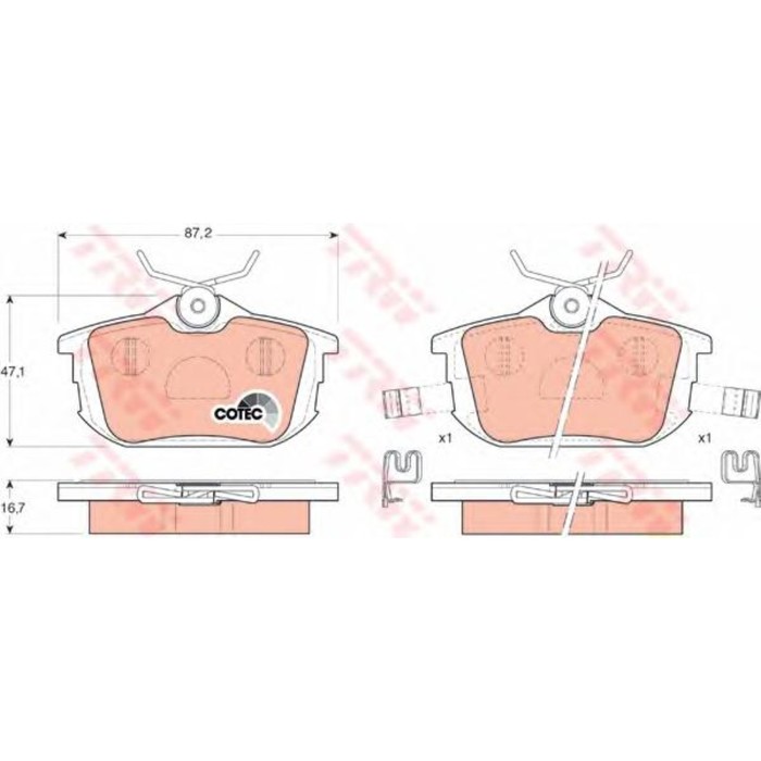 Колодки тормозные  TRW GDB1314