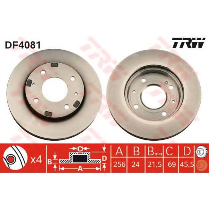 Диск тормозной  TRW DF4081