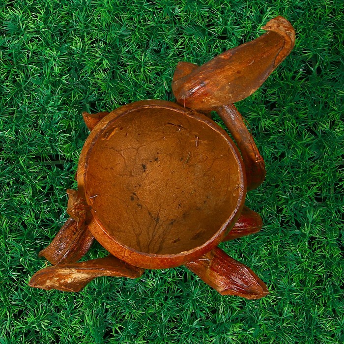 Цветочница «Бутон», одноместная, 12х12х22 см, лянь, кокосовая скорлупа