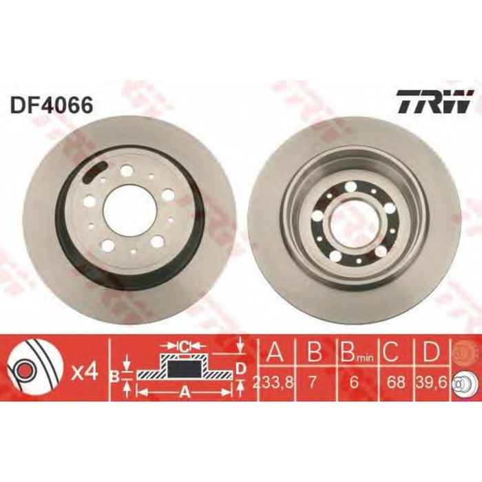 Диск тормозной  TRW DF4066
