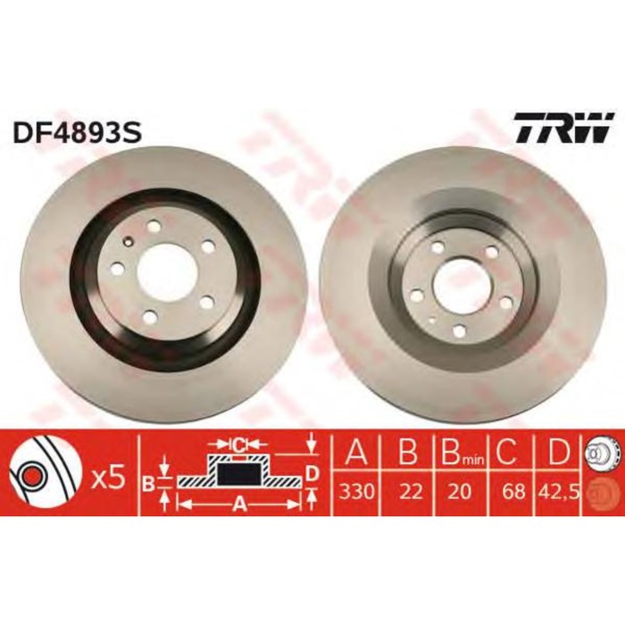 Диск тормозной  TRW DF4893S