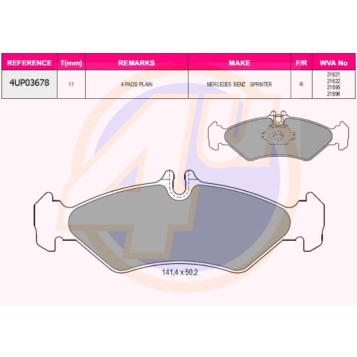 Колодки тормозные 4U 4UP03678