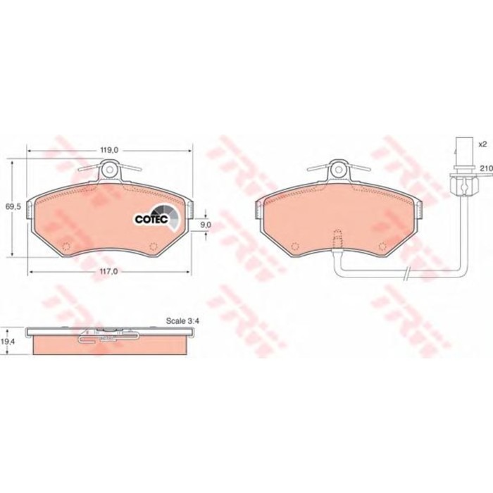 Колодки тормозные TRW GDB1366
