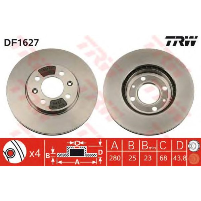 Диск тормозной  TRW DF1627