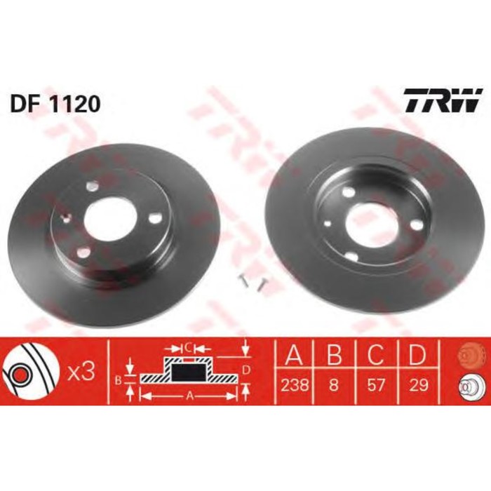 Диск тормозной  TRW DF1120