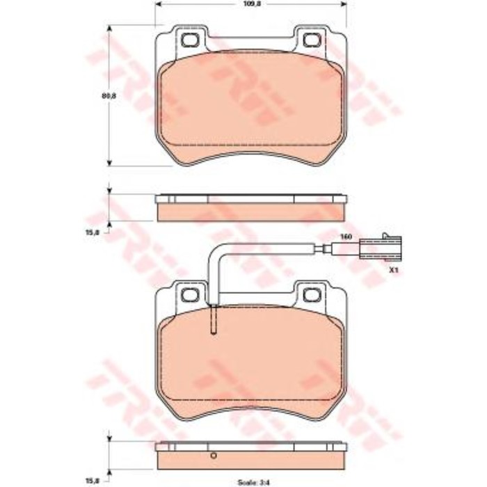 Колодки томрозные TRW GDB1904