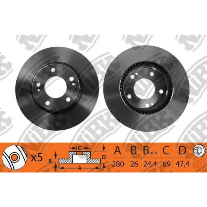 Диск тормозной NIBK RN1174