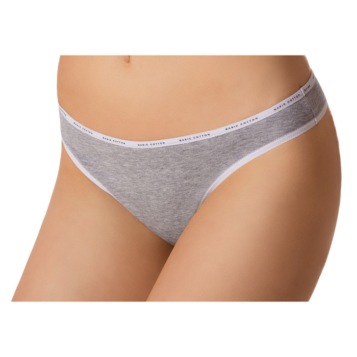 Трусы женские стринги CELG BASIC LST 643 цвет серый мел. (grey melange), р-р 44 (94/M)