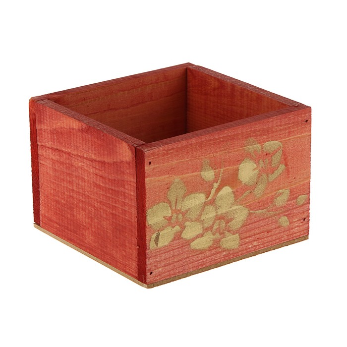 Ящик под 1/2 оазиса "Цветы", красный, 14 х 14 х 9 см