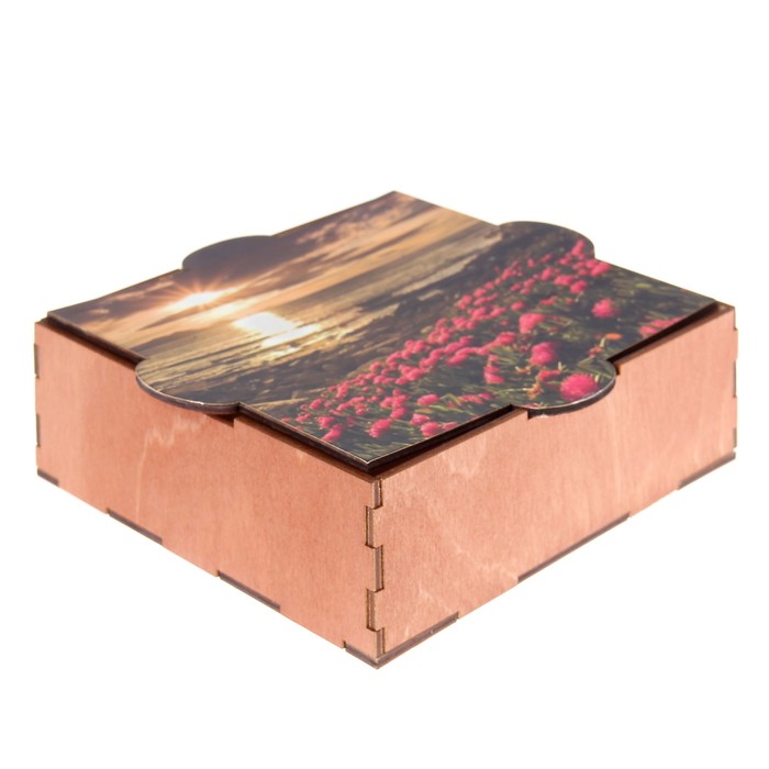 Шкатулка фанера "На закате" (набор 6 деталей) 16х15х5 см