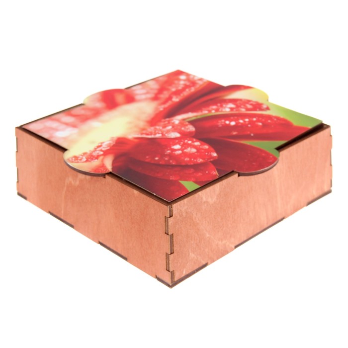 Шкатулка фанера "Цветок" (набор 6 деталей) 16х15х5 см