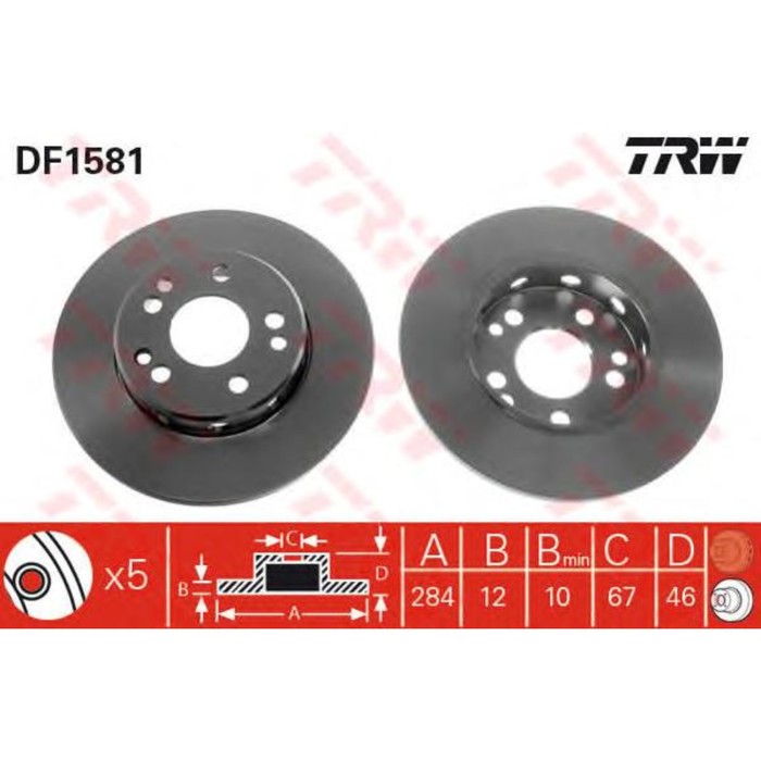 Диск тормозной  TRW DF1581