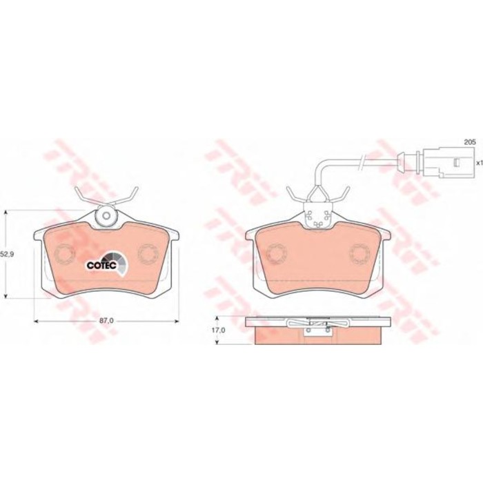 Колодки томрозные  TRW GDB1415