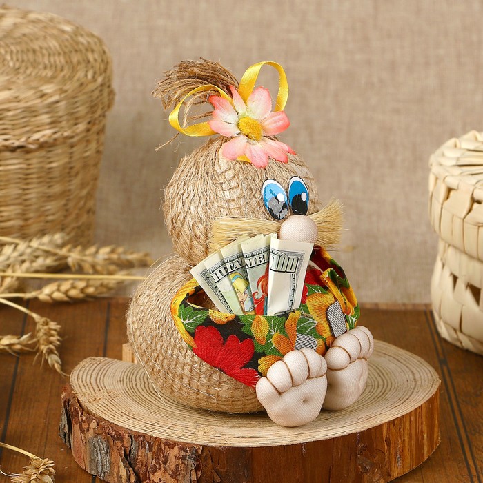 Оберег «Домовой Пяточки», с деньгами, 18 см, микс