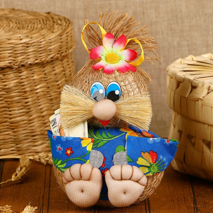 Оберег «Домовой Пяточки», с деньгами, 18 см, микс