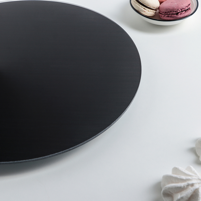 Блюдо для торта вращающееся 30 см, цвет чёрный