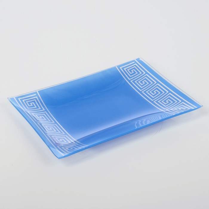 Блюдо 23,5х17 см "Версаче", цвет синий, подарочная упаковка