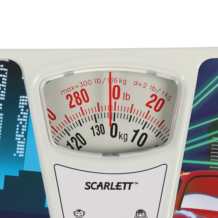 Весы напольные Scarlett SC-BSD33M952, механические, до 130 кг, "Тачки"