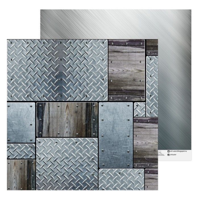 Бумага для скрапбукинга «Железные листы», 30,5 х 30,5 см 180 г/м