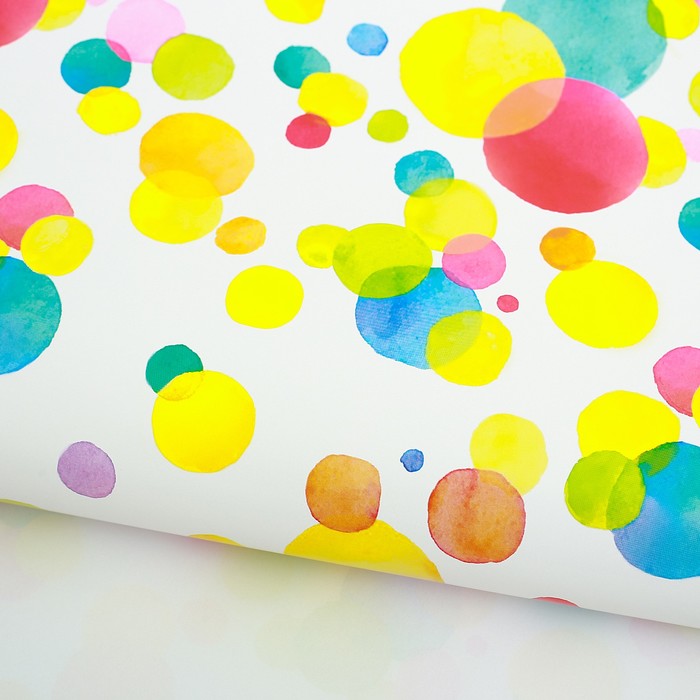 Бумага упаковочная глянцевая "Конфети", 100х70 см