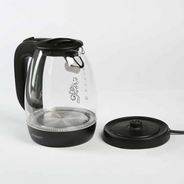 Чайник электрический Scarlett SC-EK27G34, 2200 Вт, 1.7 л, черный