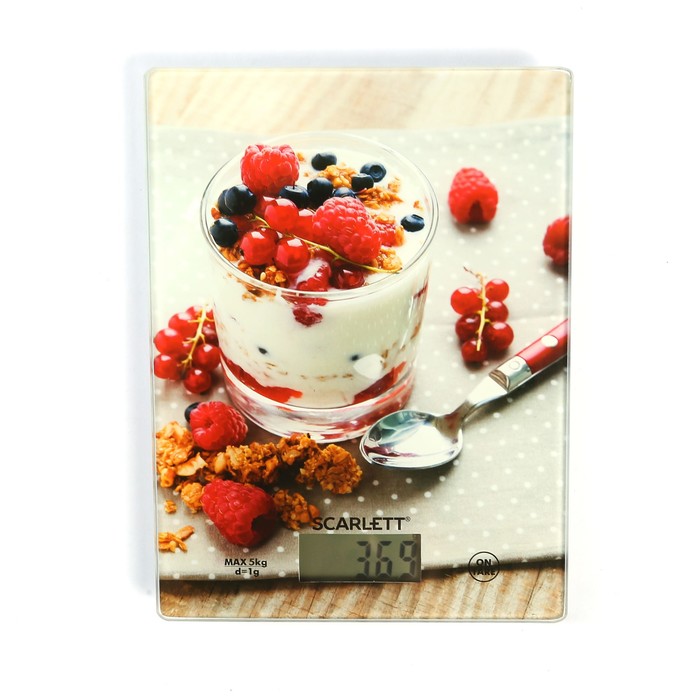 Весы кухонные Scarlett SC-KS57P22, электронные, 5 кг, здоровый завтрак
