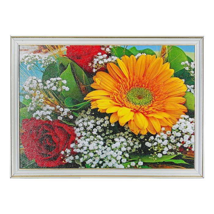 Картина "Яркие цветы" 28*38 см