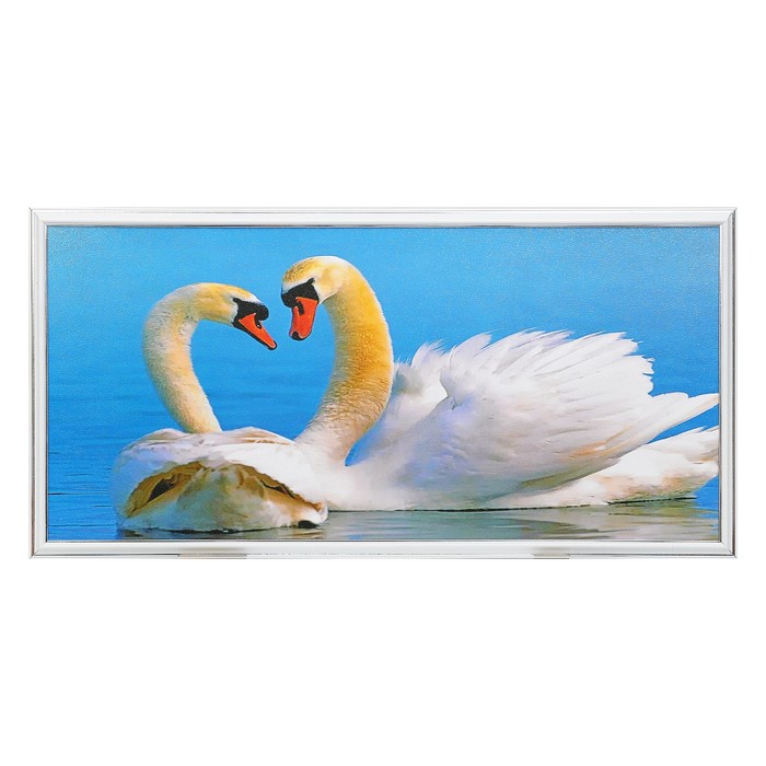 Картина "Белые лебеди" 37*73 см