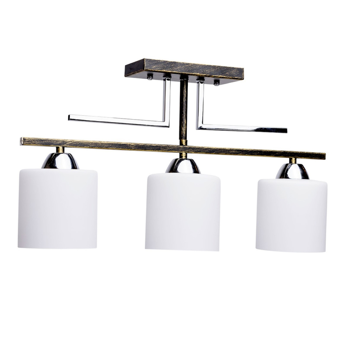 Люстра потолочная "Тетро" 3x60W E27 золото 54x12x31см