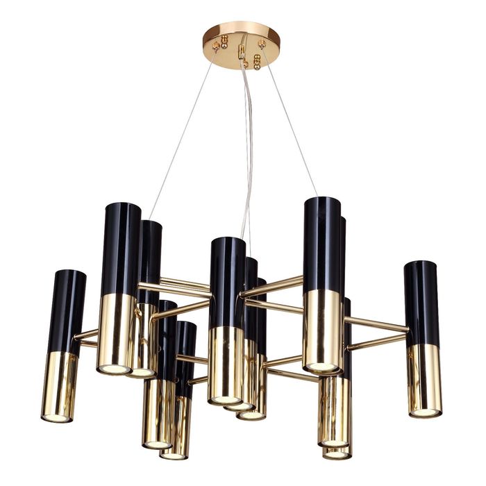 Люстра 1600-13P "Ultra" 13xGU10 LED 4W  черный/золото 72x72x38 см