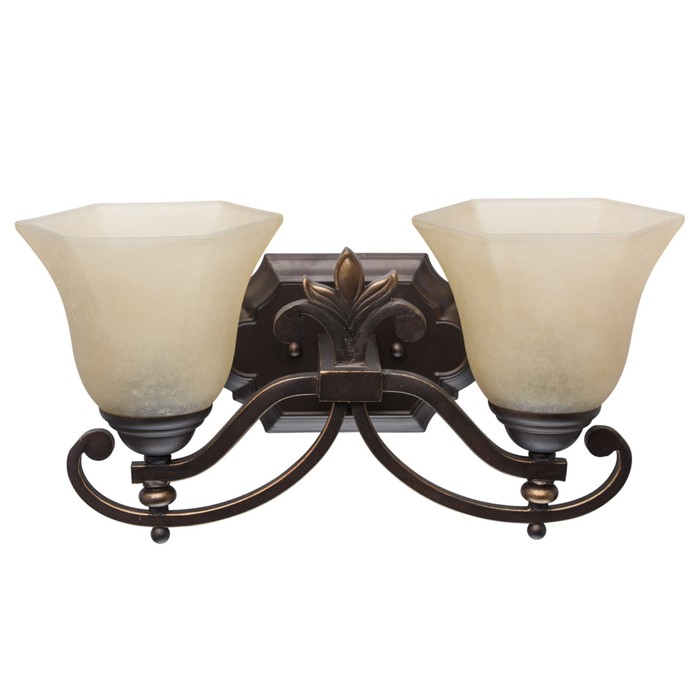 Бра "Айвенго" 2x60W E27 коричневый 22x41x18см