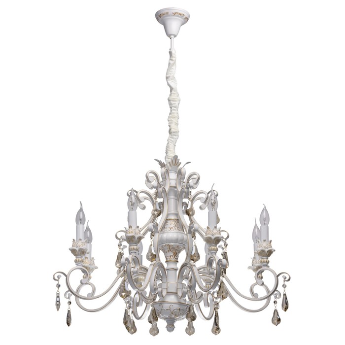 Люстра подвесная "Версаче" 8x60W E14 белый, золотой 84x84x477см