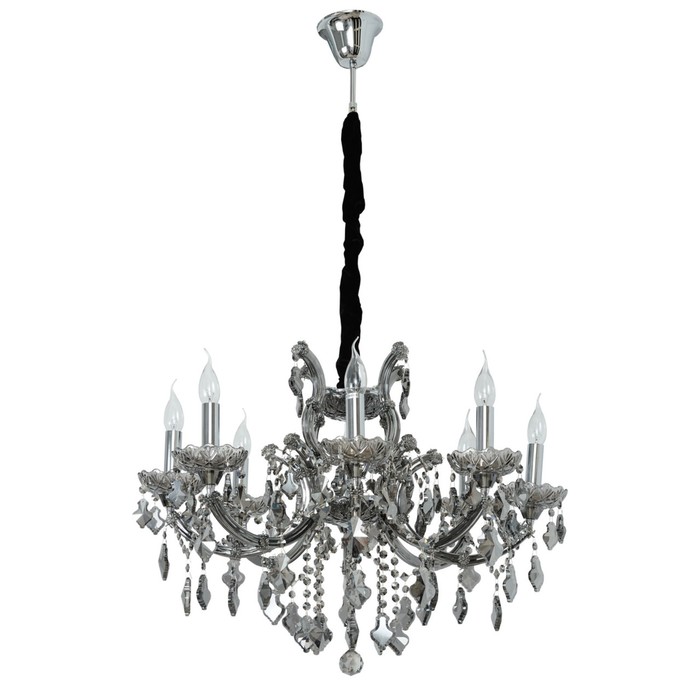 Люстра подвесная "Дориана" 8x60W E14 хром 75x75x200см