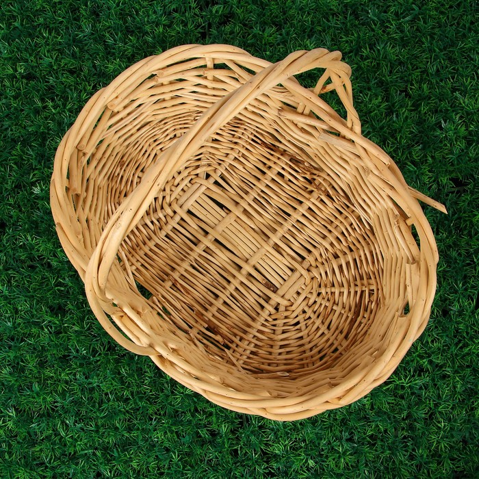 Корзина «Низкая», 45х33 см, H=11/35 см, натуральная, лоза