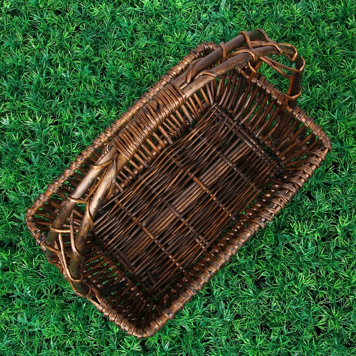 Корзина «Арка», 30х19 см, H=8/26 см, тёмно-коричневая, лоза